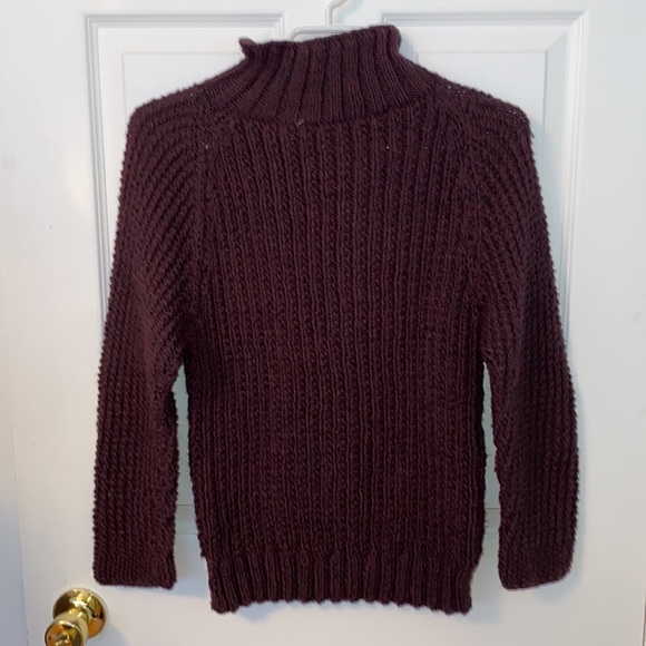 Dark Academia Handmade Knit Sweater with Mock Turtleneck - Picture 3 of 7